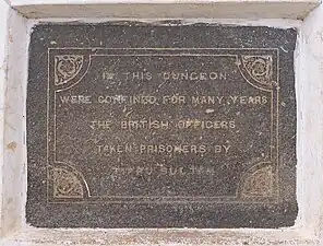 Memorial Plaque at Baillie Dungeon, Seringapatam