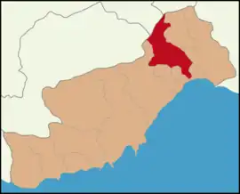 Map showing Toroslar District in Mersin Province