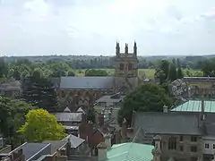 Merton College (including chapel) viewed from the north from St Mary's Church