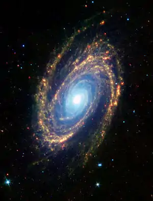 The spiral galaxy Messier 81 from Spitzer Space Telescope