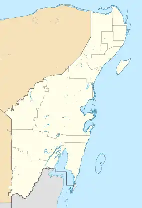 Map showing the location of El Eden Ecological Reserve