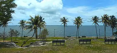 View of Biscayne Bay and Key Biscayne from atop the ridge