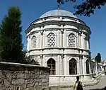 The mausoleum, located at the southwest corner of the complex