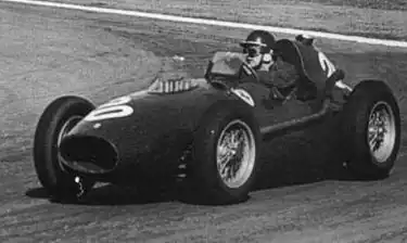 Mike Hawthorn driving his Ferrari at the 1958 Argentine Grand Prix.