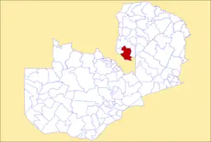 District location in Zambia