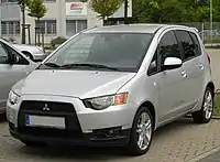 Facelift Mitsubishi Colt 5-door front.