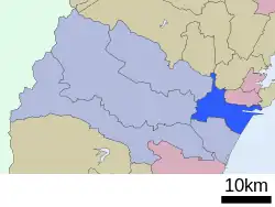 Location of Miyagino-ku in Sendai