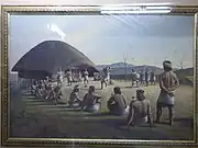 Young men studying near their bachelor dormitory