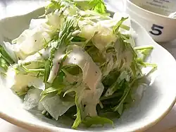 Japanese mizuna and daikon salad