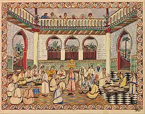 Image 49Festival Scene: a watercolor by Muhammad Ben Ali Rabati, one of Morocco's first painters (from Culture of Morocco)