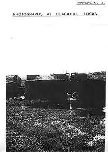 Scan of photograph of Blackhill Locks lower basin