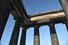 A view from inside the monument, showing it has no roof