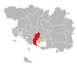 Location of the canton in the department of Morbihan