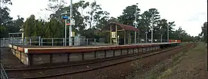 Morradoo platform 1 viewed from outside the station