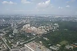 Views from the observation deck of the Ostankino Tower, Marfino District