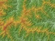 Relief map of around Mt. Kumotori