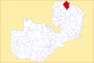 District location in Zambia