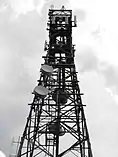 Communications towers on Mount Nardi, New South Wales, Australia: the central tower (Telstra-2) - detail