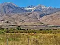 Mts. Jepson and Sill centered in the distance. From Owens Valley with camera pointed west-southwest.