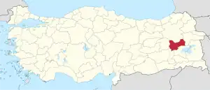 Location of the province within Turkey