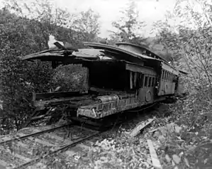 Cars involved in the Mud Run disaster, October 10, 1888