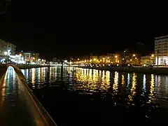 Al-Mukalla estuary at night