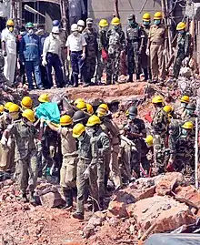 NDRF Response during a building collapse in Bellary, Karnataka, 2010