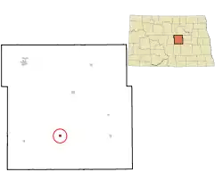 Location of Bowdon, North Dakota