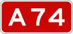 A74 motorway shield}}