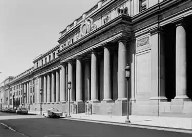 South facade of Pennsylvania Station showing multiple columns