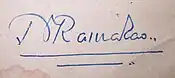 N. T. Rama Rao's signature