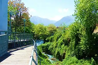 The Arapitsa River, as seen from the "Hospital Bridge"