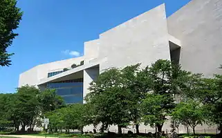 South face of East Building, looking northwest from southeast corner (2010)