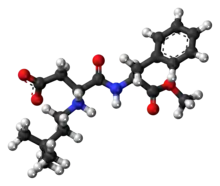 Ball-and-stick model of the neotame molecule