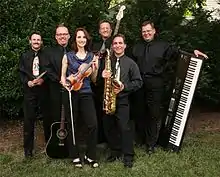 New Klezmer Quintet band members, c2009; L.-R. Brian Choper, Chris Huntington, Judith Spokes Cho, Bill Hones, Fred Jacobowitz, Lou Durham