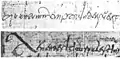 Manuscript samples in New Roman cursive from the 6th century. Top: quantum s(upra)s(cripto) emptori interfuerit. Bottom: tenentes igitur palestini.