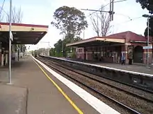 Southbound view from Platform 1 in October 2005