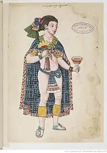 Nezahualpilli, tlatoani of Texcoco. Codex Ixtlilxochitl ca. 1582.