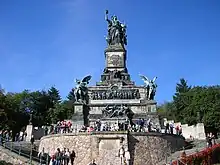 The Niederwalddenkmal monument, with Germania (personification), at Rüdesheim