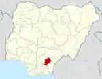 Map of Nigeria highlighting Ebonyi State