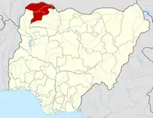 Map of Nigeria highlighting Sokoto State