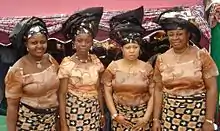 A group of Nigerian women wearing pagne