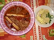 Nihari with nihari salad