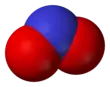 Space-filling model of the nitrite ion