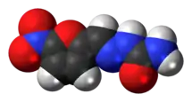 Space-filling model of the nitrofural molecule