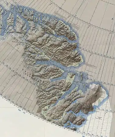 Map of Northeastern Greenland