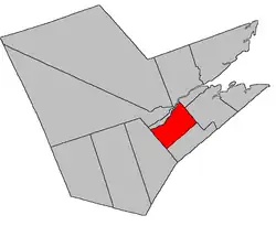 Location within Northumberland County, New Brunswick