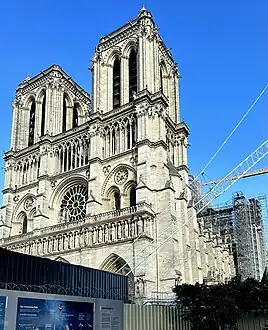 Southwest corner of the Notre-Dame in September 2023