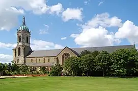 Notre-Dame-en-Saint-Melaine basilica, viewed from the parc du Thabor