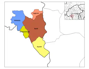 Boussoukoula Department location in the province